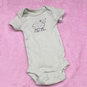 Carter’s Baby Preemie Pastel Green Sheep or Lamb Short Sleeve Onesie Bodysuit